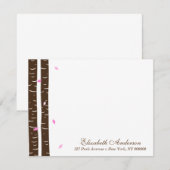 Roze berkenbomen vlakke briefkaarten (Voorkant / Achterkant)