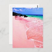 Roze Bermuda Beach Briefkaart (Voorkant / Achterkant)