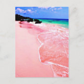 Roze Bermuda Beach Briefkaart (Voorkant)