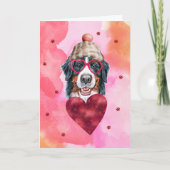 Roze Bernese Mountain Valentijnsdag Gift Dog Kaart (Voorkant)