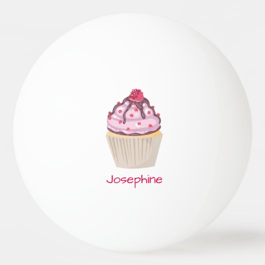 Roze Berry Cupcakes Pingpongbal (Voorkant)