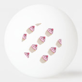 Roze Berry Cupcakes Pingpongbal (Achterkant)