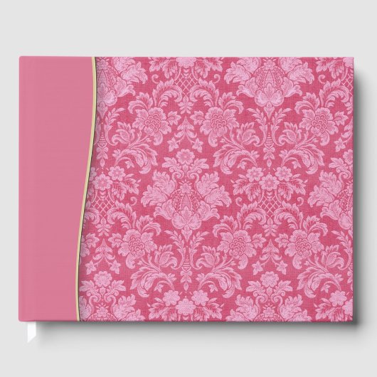 Roze Berry Damask Wedding of Shower Guestbook Gastenboek (Voorkant)