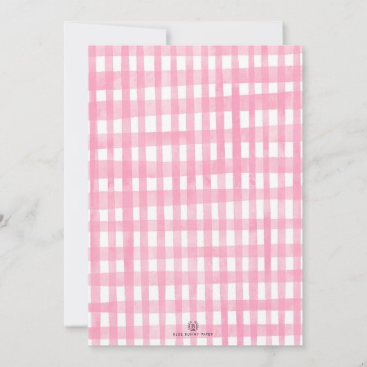 Roze Berry Eerste Verjaardag Aardbei 1e Verjaardag Kaart (Achterkant)