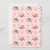 Roze Berry Eerste Wilde Aardbei Meisje 1e Verjaard Kaart (Achterkant)
