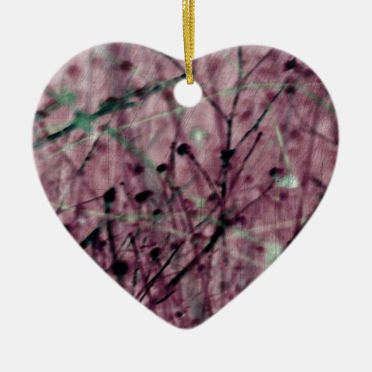 Roze Berry Field Keramisch Ornament (Voorkant)