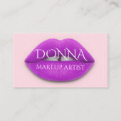 Roze Berry Lips QR Code Logo Makeup Lipstick Visitekaartje (Voorkant)
