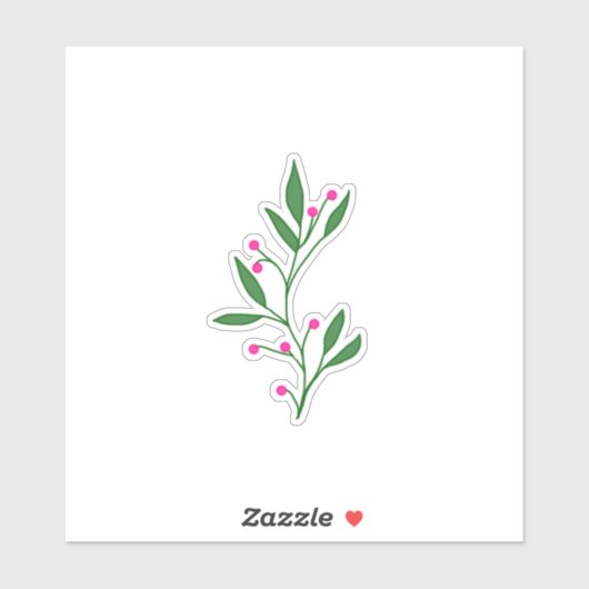 Roze Berry Plant Sticker (Vel)