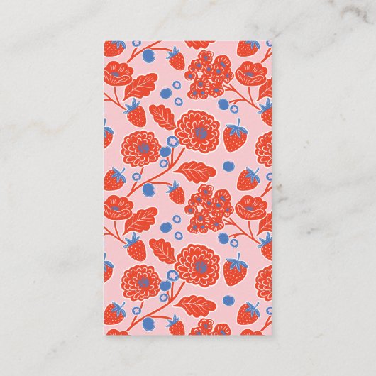 Roze Berry Sweet Blooms & Berries Luier Raffle Informatiekaartje (Achterkant)