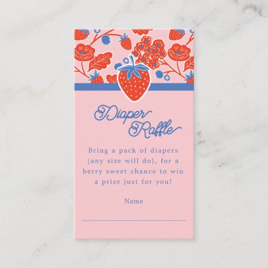 Roze Berry Sweet Blooms & Berries Luier Raffle Informatiekaartje (Voorkant)