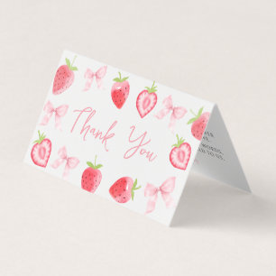 Roze Bes Zoete Baby Shower Opvouwbare Dankjewel Kaart