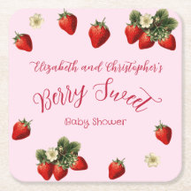 Roze Bes Zoete Rode Aardbei Meisje Baby Shower