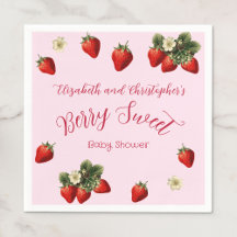 Roze Bes Zoete Rode Aardbei Meisje Baby Shower