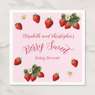 Roze Bes Zoete Rode Aardbei Meisje Baby Shower Servet
