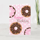 Roze besproeide Donut Kaart (Voorkant)