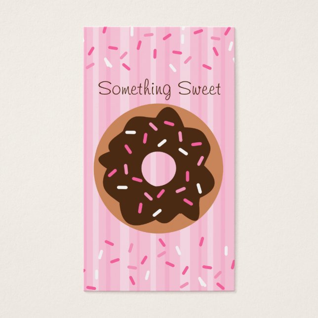Roze besproeide Donut Visitekaartje (Voorkant)