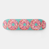 Roze besproeide Donuts Girly Blauwgroen Gepersonal Persoonlijk Skateboard (Horizontaal)