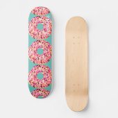 Roze besproeide Donuts Girly Blauwgroen Gepersonal Persoonlijk Skateboard (Voorkant)