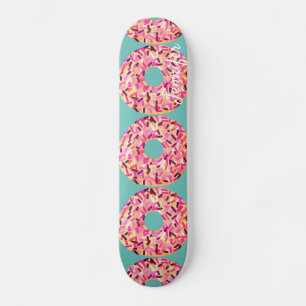 Roze besproeide Donuts Girly Blauwgroen Gepersonal Persoonlijk Skateboard