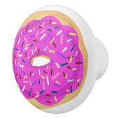 Roze besproeide gevroren donut keramische knop (Rechts)