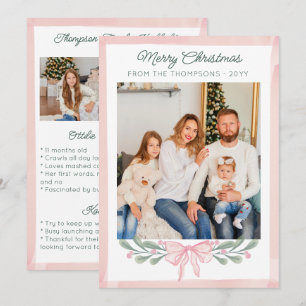 Roze Bessen Boog Familie Hoogtepunten Prettig Kers Feestdagenkaart