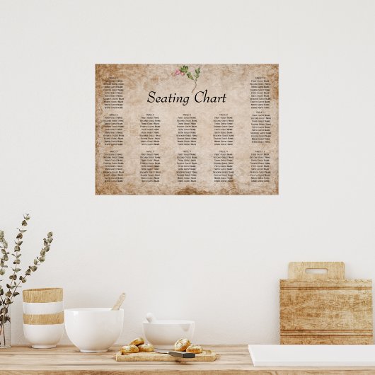  roze bessen bruiloft poster (Keuken)