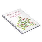 Roze bessen en Green Foliage Wedding Journal Notitieboek (Rechterzijde)
