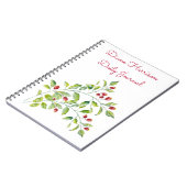 Roze bessen en Green Foliage Wedding Journal Notitieboek (Linkerzijde)