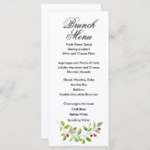 Roze bessen en groen blad Bruiloftsmenu Menu (Voorkant / Achterkant)