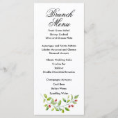 Roze bessen en groen blad Bruiloftsmenu Menu (Voorkant)