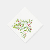 Roze bessen en groenbruinbruinpapier servet (Hoek)