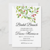 Roze bessen en groene loof bruiloft douche kaart (Voorkant)