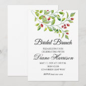 Roze bessen en groene loof bruiloft douche kaart (Voorkant / Achterkant)