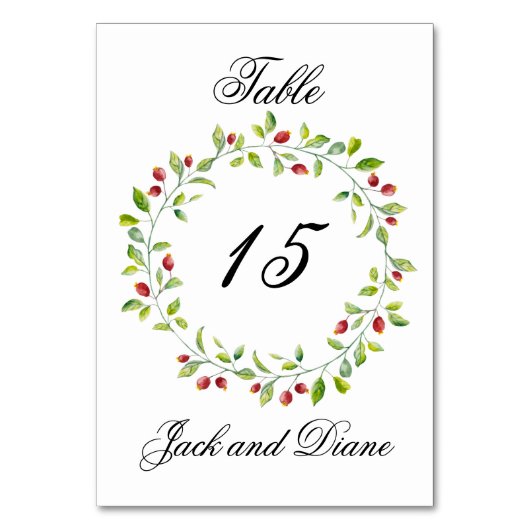 Roze bessen en groene oliefabrikaten kaart (Voorkant)