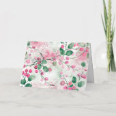 Roze bessen Foto Bloemen Kerst Kaart (Achterkant)