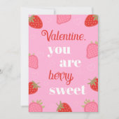 Roze bessen zoete aardbei Valentijnsdag Feestdagenkaart (Voorkant)