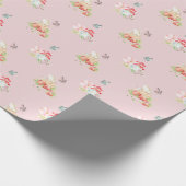 Roze Bessie Zoete Aardbei en Baby Fee Cadeaupapier (Hoek)