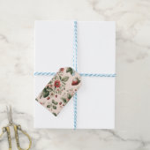 Roze Bessie Zoete Aardbei-patroon Cadeaulabel (Met Touw)