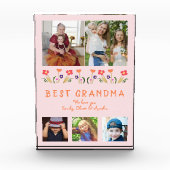 Roze Best Grandma Flowers Floral Family Fotoblokken (Voorkant)