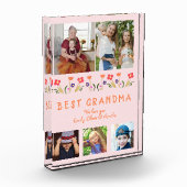 Roze Best Grandma Flowers Floral Family Fotoblokken (Links)