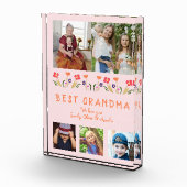 Roze Best Grandma Flowers Floral Family Fotoblokken (Rechts)