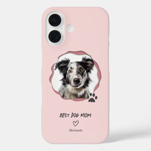 Roze Beste Hond Moeder Foto Case-Mate iPhone Case (Achterkant)