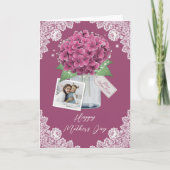 Roze Beste Mam Ooit Bloemen Foto Happy Moederdag Kaart (Voorkant)