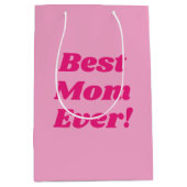 Roze beste mama ooit medium cadeauzakje (Voorkant)