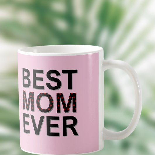 Roze beste mama ooit Moederdag met rood hart Koffiemok