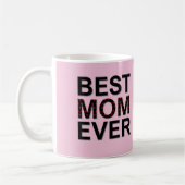 Roze beste mama ooit Moederdag met rood hart Koffiemok (Links)