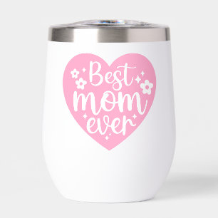 Roze beste mamma ooit om de Floral Heart vorm