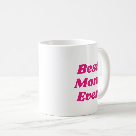 Roze Beste Moeder Ooit Koffie Mok (Voorkant rechts)