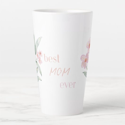Roze Beste moeder ooit - Latte mok, Moederdag cade Mok (Voorkant)