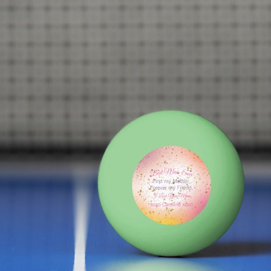 Roze Beste Moeder Ooit Moderne Moederdag Pingpongbal (Net)